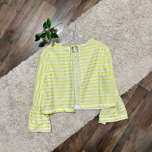 Urban Outfitters Kimchi Blue Bohemian Striped Bell Sleeve Open Back Crop Top NWT - Picture 8 of 8